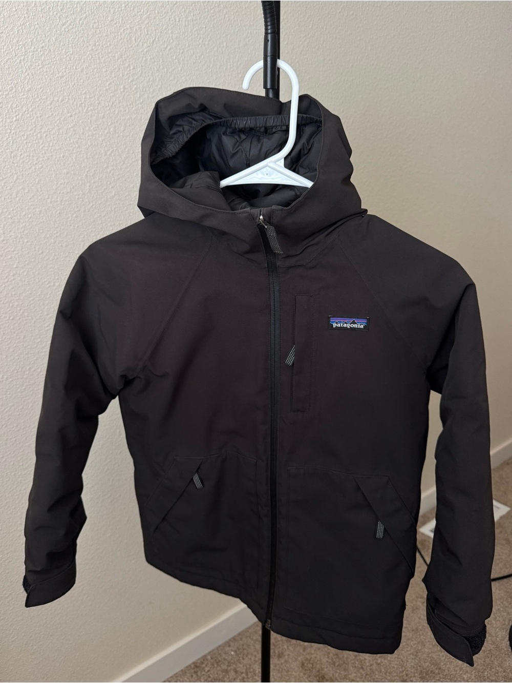 Patagonia Black Kids' Hooded Rain Jacket